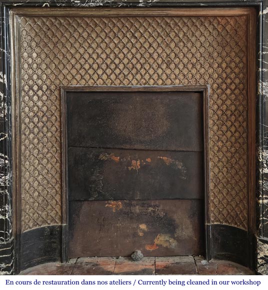 Louis XIV style fireplace in Black Marquina marble Louis XIV style fireplace in Black Marquina marble-11