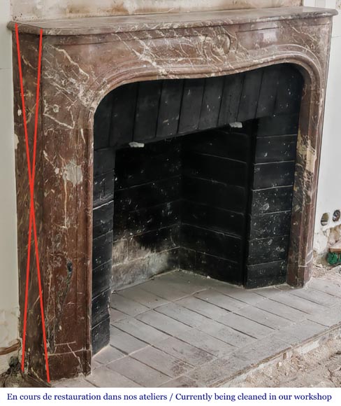 Regency-period fireplace in red marble from the North Regency-period fireplace in red marble from the North-2