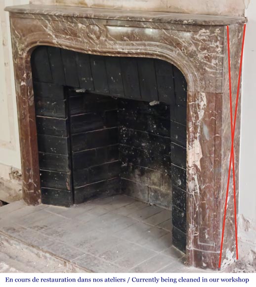 Regency-period fireplace in red marble from the North Regency-period fireplace in red marble from the North-5