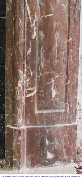 Regency-period fireplace in red marble from the North Regency-period fireplace in red marble from the North-7