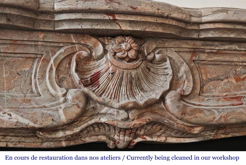 Louis XV-style fireplace in Sarrancolin marble Louis XV-style fireplace in Sarrancolin marble-2
