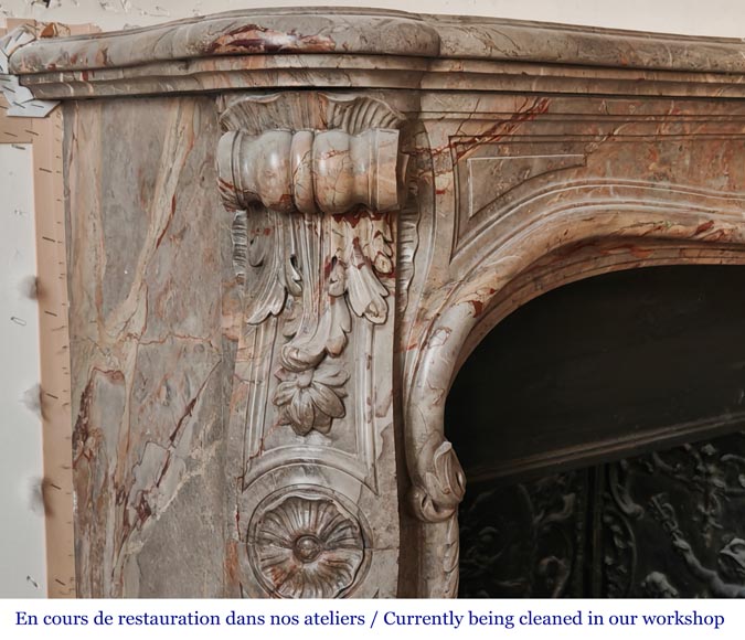 Louis XV-style fireplace in Sarrancolin marble Louis XV-style fireplace in Sarrancolin marble-4