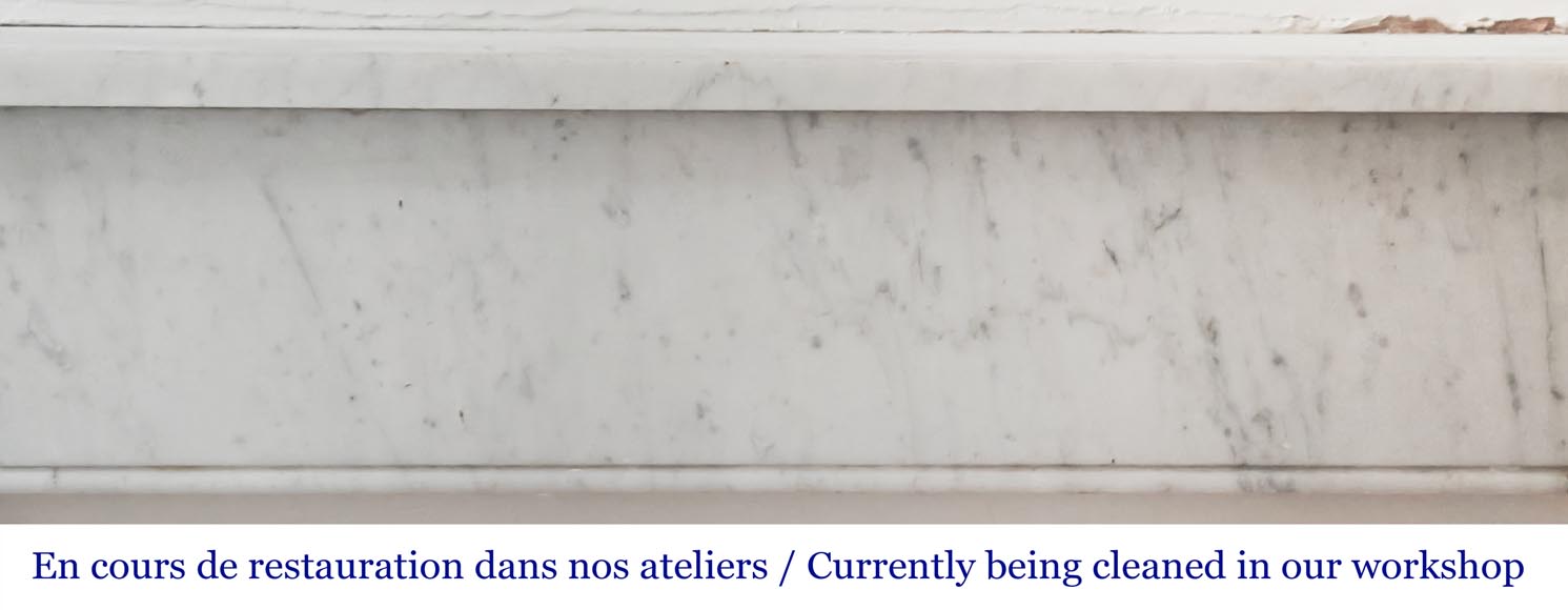 Louis XVI-style fireplace in Carrara marble-1