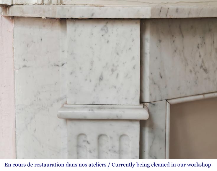 Louis XVI-style fireplace in Carrara marble-3