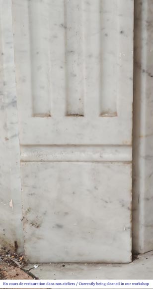 Louis XVI-style fireplace in Carrara marble-4