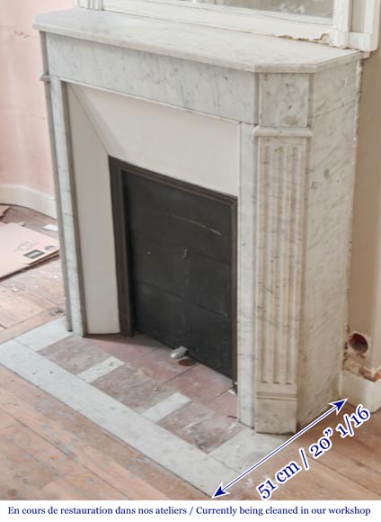 Louis XVI-style fireplace in Carrara marble-5