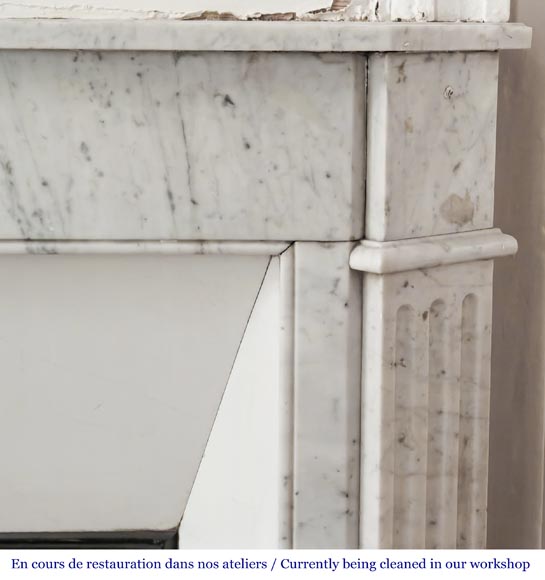 Louis XVI-style fireplace in Carrara marble-6
