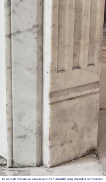 Louis XVI-style fireplace in Carrara marble-7