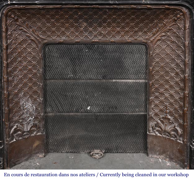 Louis XIV-style fireplace in black Marquina marble-8