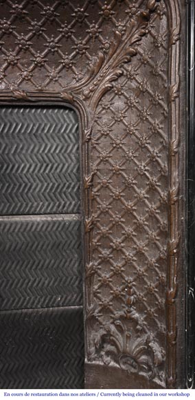 Louis XIV-style fireplace in black Marquina marble-9