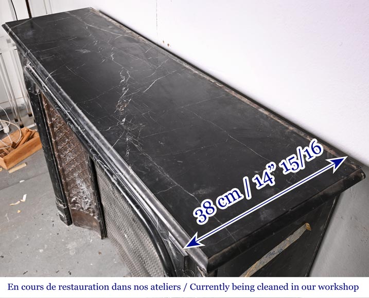 Louis XIV-style fireplace in black Marquina marble-10