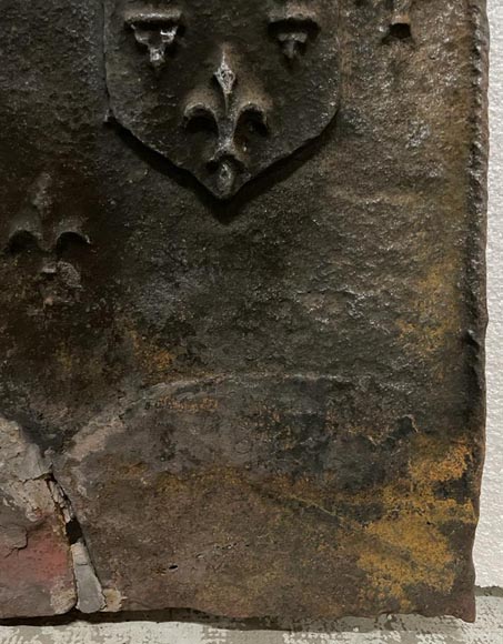 Antique cast iron gothic fireback-6