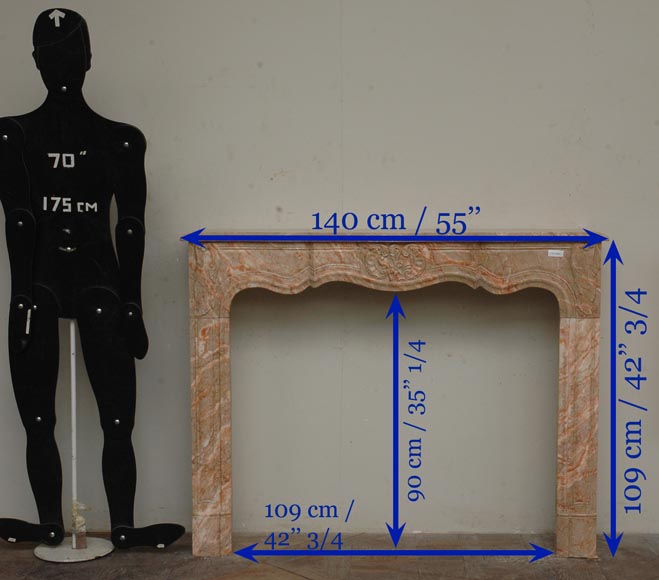 Louis XV style marble mantel-10